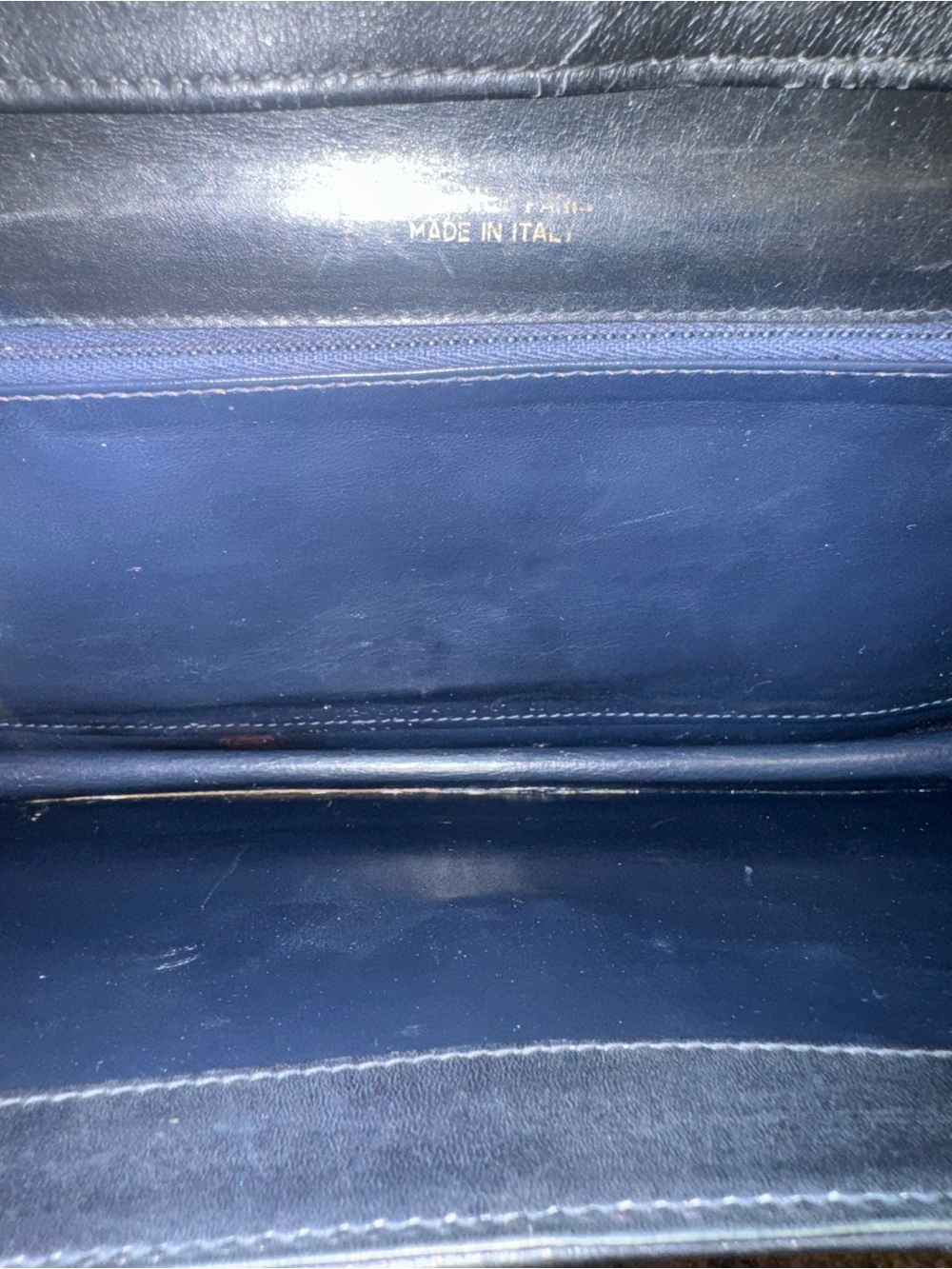 Celine vintage Navy Blue Macadam Monogram denim shoulder bag - Picture 5 of 9